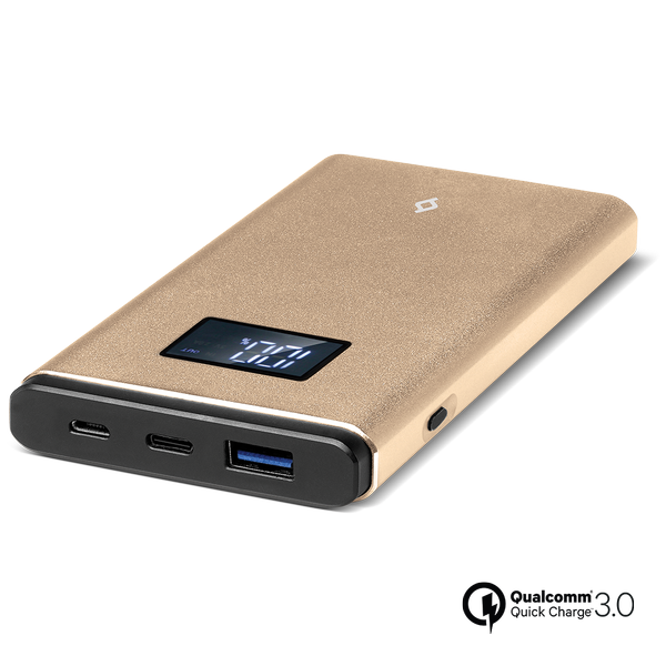 ttec AlumiSlim LCD QC 3.0 10.000mAh Taşınabilir Şarj Aleti / Powerbank Altın - 2BB145A