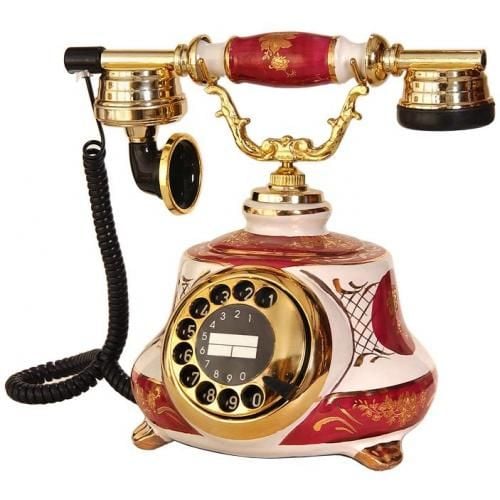 Porselen Bordo Tombul Telefon